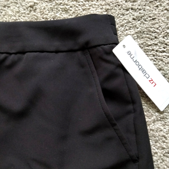 NWT 4X Liz Claiborne Black Stretch Crepe Pull-On Bermuda Shorts Plus Size NEW - Picture 8 of 9